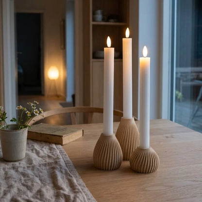 FLUTE LED Candle Holders - Set of 3