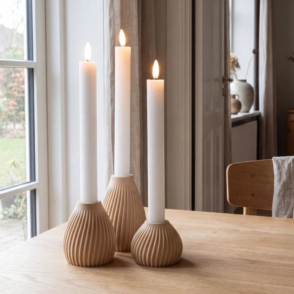 FLUTE LED Candle Holders - Set of 3